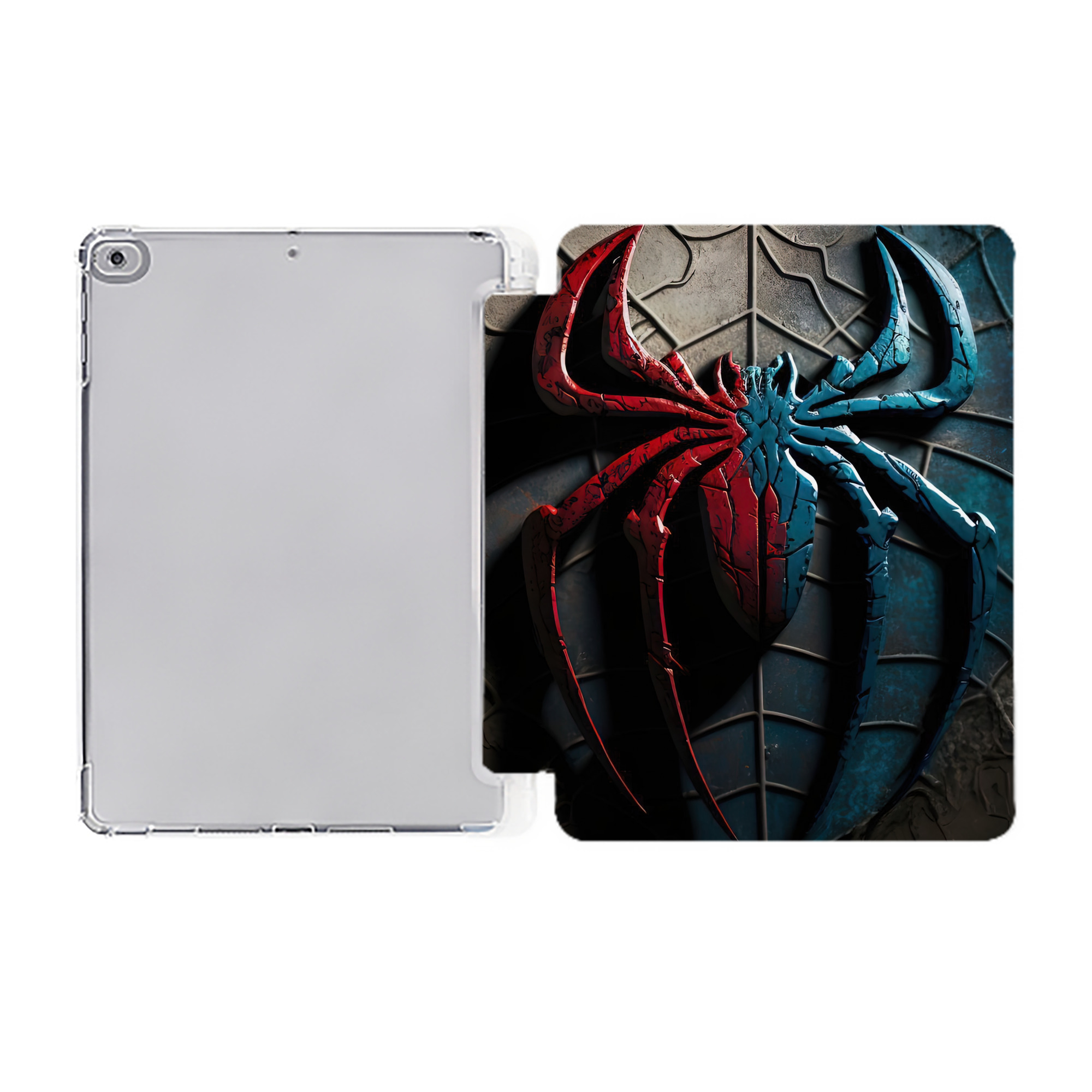 （画像用） Spider Man スパイダーマン IPad ケース ペン収納付き 三つ折りスタンド PUレザー×シリコン 対応機種9.5/10.5/10.9インチ